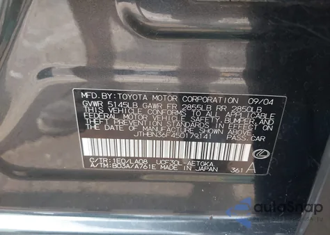 2005 Lexus Ls 430 z USA, uszkodzony, nr VIN JTHBN36F450179141